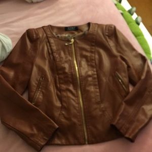 Brown leather jacket